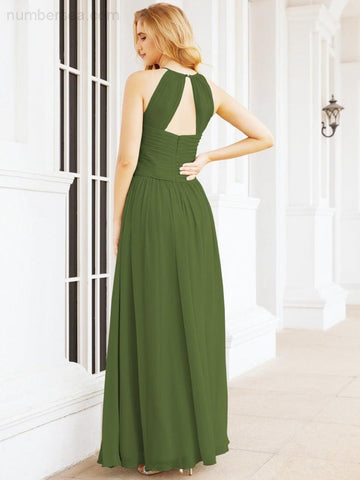 Baoleely Sleeveless Bridesmaid Dresses Long Prom Gown Zipper with Keyhole Back 28056