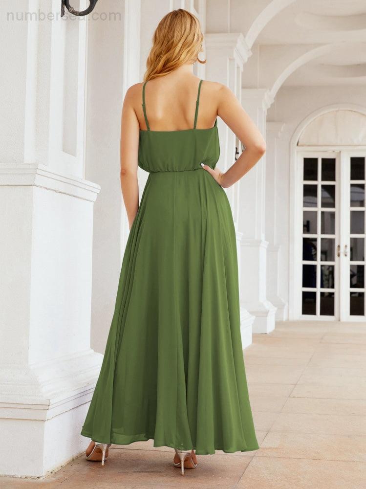 Baoleely  Halter Long Bridesmaid Dresses Formal A line Juniors Dress 28029