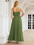 Baoleely  Halter Long Bridesmaid Dresses Formal A line Juniors Dress 28029