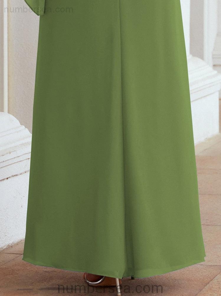 Vestido largo de fiesta formal Sunderly para la madre de la novia con capa de volantes SY28026