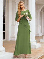 Vestido largo de fiesta formal Sunderly para la madre de la novia con capa de volantes SY28026