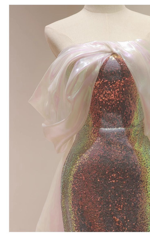 Charming Sequins Mermaid Evening Dress Shiny Long Prom Dress Y7687