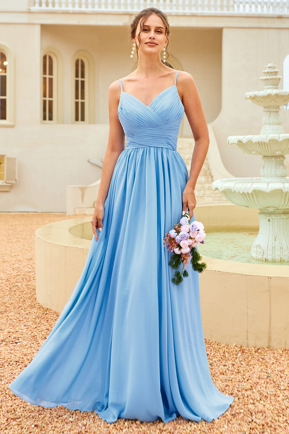 Vestido de dama de honor con encaje