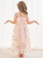Vestido rosa de tul hasta el tobillo, corte en A (2003227599) 