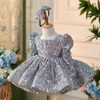 Vestido de tul con lentejuelas hasta la rodilla para bebé niña 