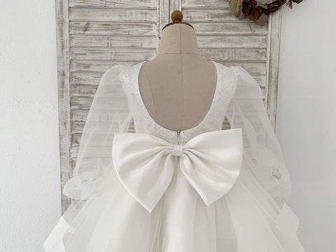 Vestido de princesa/vestido de tul hasta la rodilla para niña de las flores 