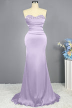 Sleeveless Mermaid Long Prom Gown with Sequined Sweetheart