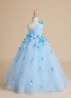 Vestido de princesa/vestido de tul hasta el suelo para niña de las flores 