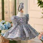 Vestido de tul con lentejuelas hasta la rodilla para bebé niña 