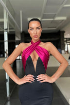 Superbes robes de bal sirène longues sans manches à col halter