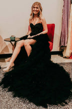 Robe de bal asymétrique en tulle