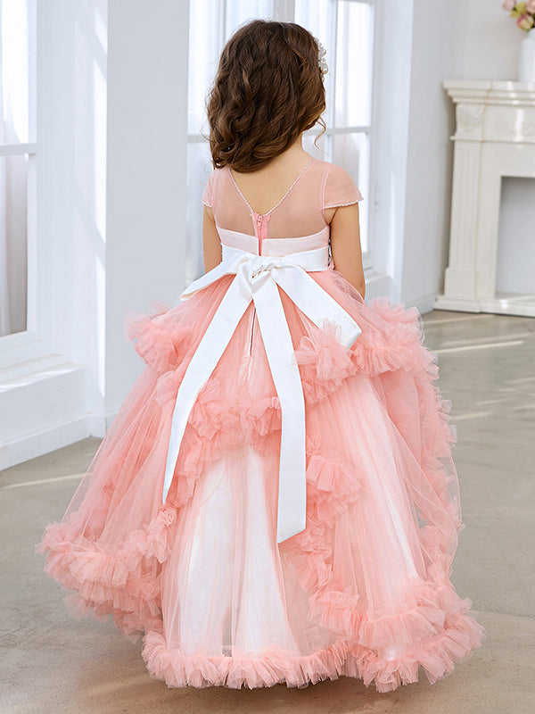 Vestido de princesa/vestido de tul hasta el suelo para niña de las flores 