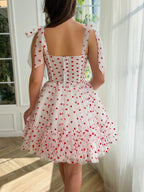 Vestido de fiesta de tul con escote corazón y corte en A