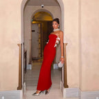 Robe de bal longue à sequins fendue jusqu'à la cuisse 