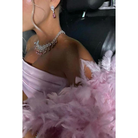 Vestido formal de fiesta, sencillo e informal, sin mangas, con hombros descubiertos y fruncido, de corte A