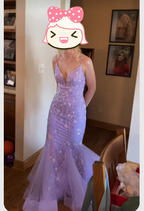 Robe de bal sirène violet clair, robe de soirée élégante, robe de remise de diplôme Y300