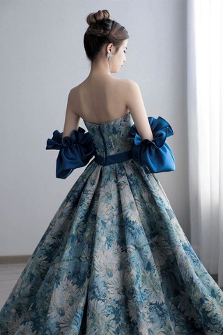 Vestido largo de fiesta con mangas desmontables de estilo nuevo. Vestido de noche formal único Y6081