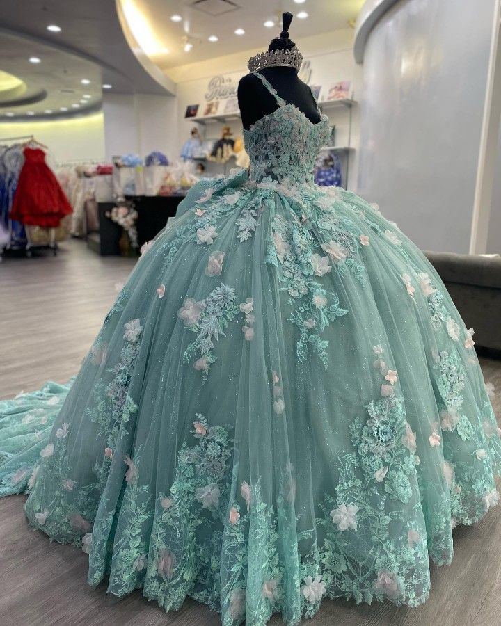 Vestido de gala con flores 3D glamuroso, vestido de princesa, vestido para quinceañera Y2320
