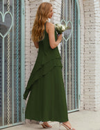 Vestido largo de gasa de talla grande para la madre de la novia, vestido de gala para dama de honor, vestido de graduación SY28019