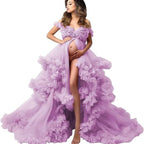 Vestido de malla para embarazadas, falda para fotos, escote en V profundo, estilo perspectiva, ideal para fotografía de retratos (6121#).