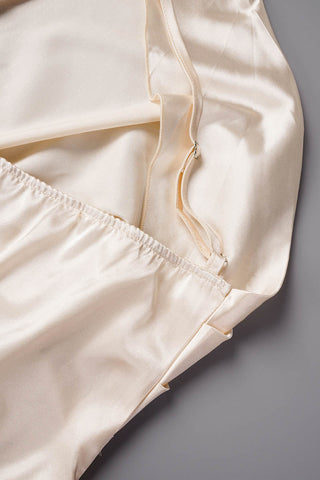 Vestidos de noche sexys, formales, lisos, sin espalda, con abertura y cuello oblicuo. 