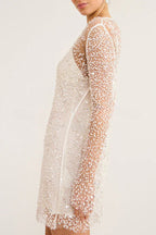 Robe courte en tissu à sequins et perles Sparkle and Shine avec jupon séparé 