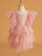 Vestido corto/mini de tul y encaje (2003227815) 