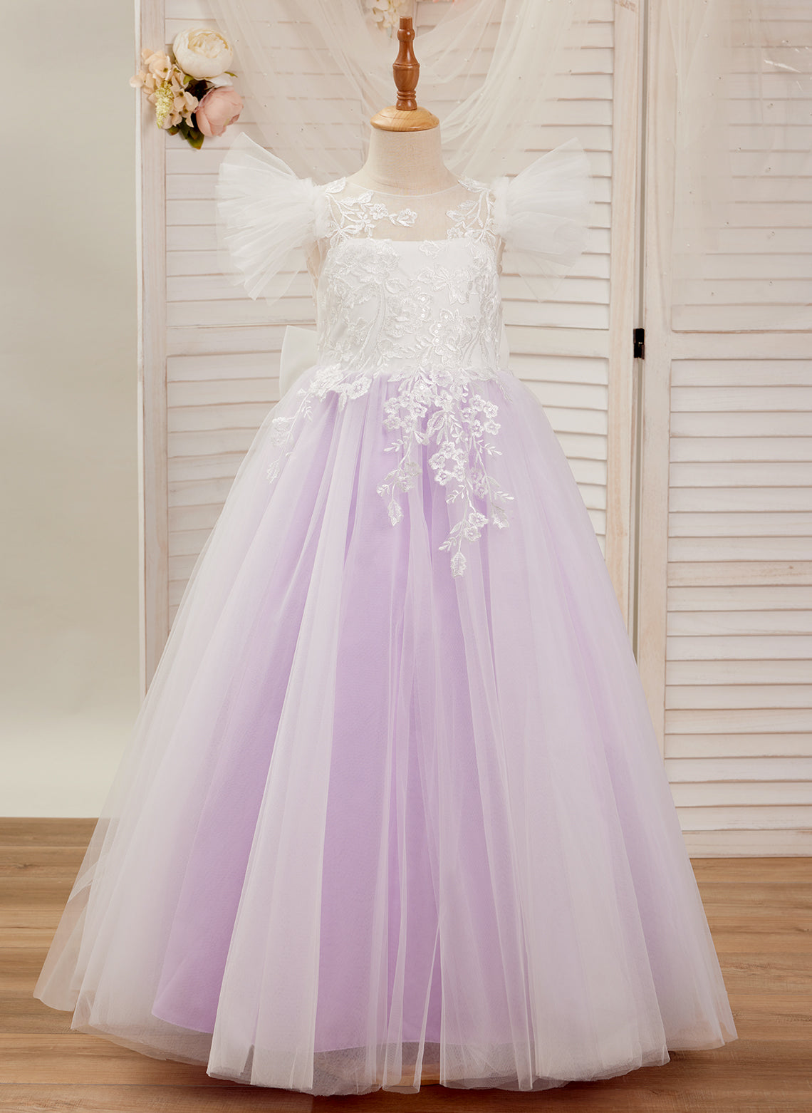 Robe de demoiselle d'honneur à traîne en tulle et dentelle amovible 