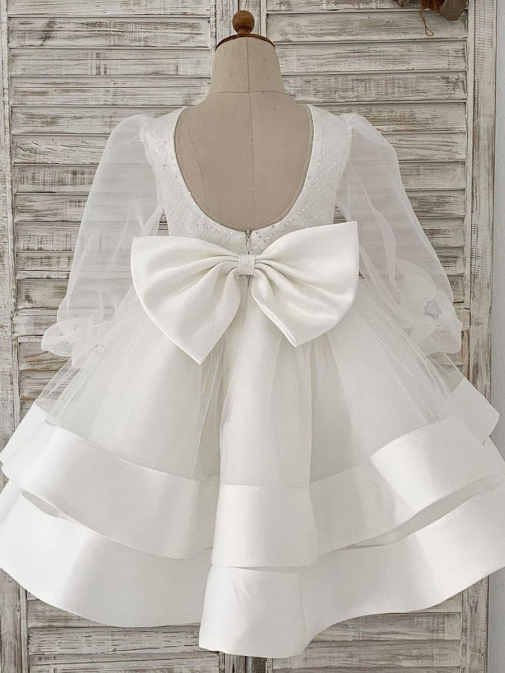 Vestido de princesa/vestido de tul hasta la rodilla para niña de las flores 