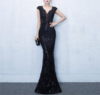 Vestido de noche para banquetes: Elegante vestido de corte sirena ajustado para mujer, perfecto para reuniones anuales de otoño/invierno. 