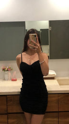 Vestido negro ajustado, sexy, para fiesta de bienvenida Y710