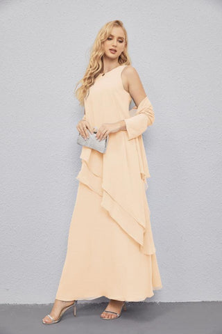 Vestidos de madre de la novia con cárdigan ligero abierto al frente, vestido formal de fiesta 28081 