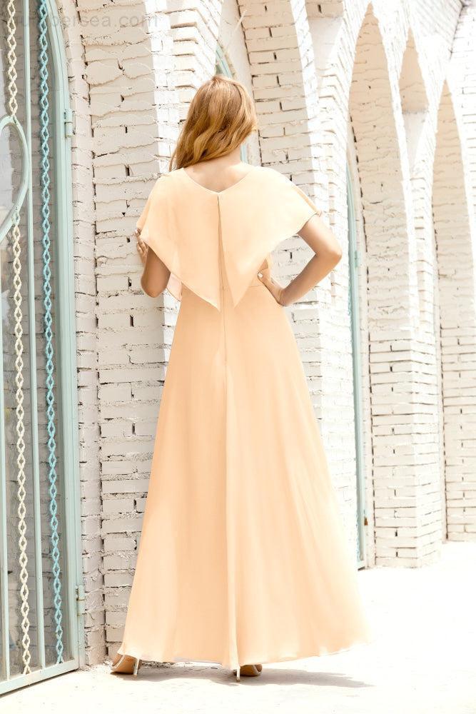 Vestido Baoleely para la madre de la novia, talla grande, escote en V, largo hasta el suelo, formal, para invitada de boda 28020