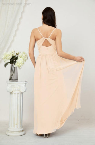 Vestidos de dama de honor con cuello alto Baoleely, de gasa, largos, corte en A, vestido formal de fiesta para boda, fiesta de noche 2801 