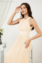 Robe de soirée formelle Baoleely en mousseline de soie, col licou, longue, sans manches, robe de demoiselle d'honneur 2802 