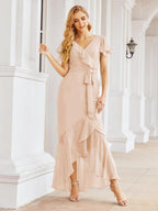 Baoleely Ruffled Bridesmaid Dresses Mermaid Formal Violin Evening Party Prom Gowns 28042