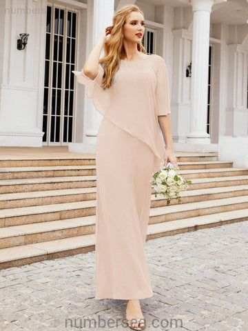 Vestido largo de fiesta formal Sunderly para la madre de la novia con capa de volantes SY28026