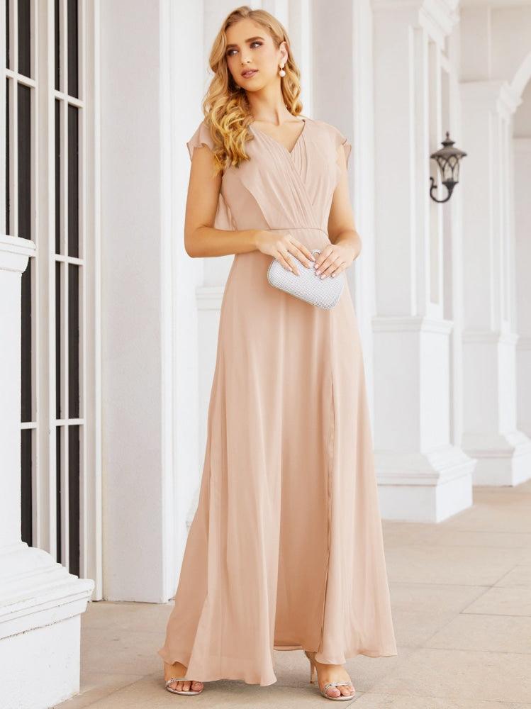 Vestidos de dama de honor Sunderly, vestido de gala formal con capa, vestido con espalda descubierta para la madre de la novia SY28058 