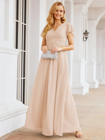 Baoleely Formal Prom Gowns for Mother of The Bride Cap Sleeves Bridesmaid Dress 28047