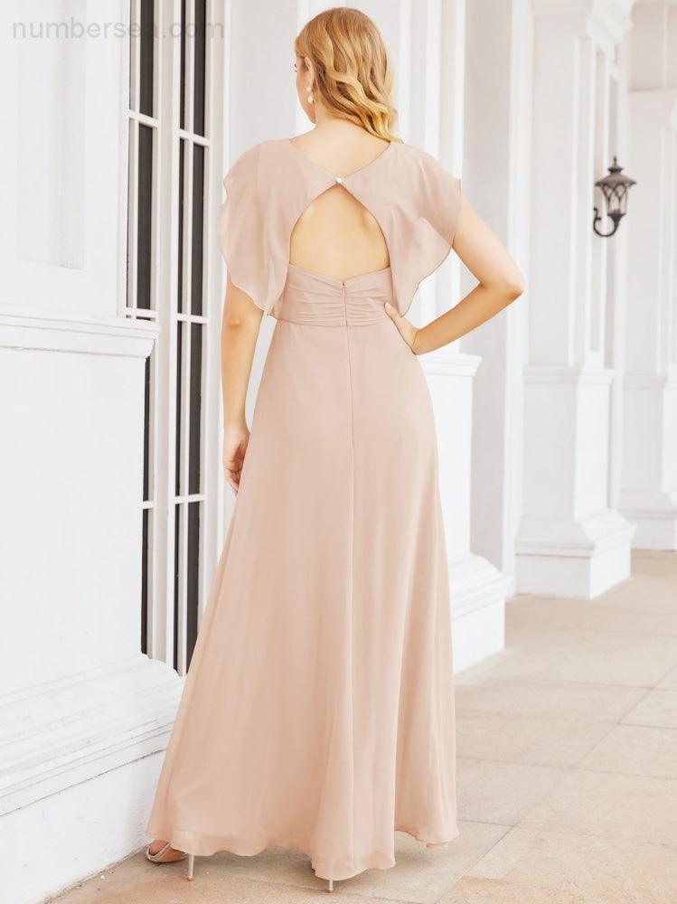 Robe de demoiselle d'honneur Sunnderly, robe de bal formelle à cape, robe dos nu pour la mère de la mariée SY28058 