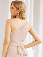 Baoleely One Shoulder Bridesmaid Dresses Long Formal Prom Gowns 28048