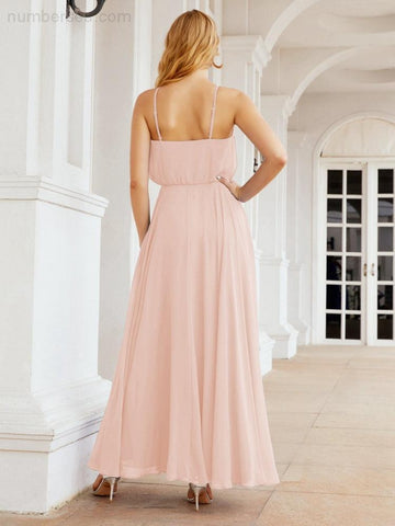 Vestido largo de dama de honor Baoleely con cuello halter, corte A, estilo formal, para jóvenes, modelo 28029