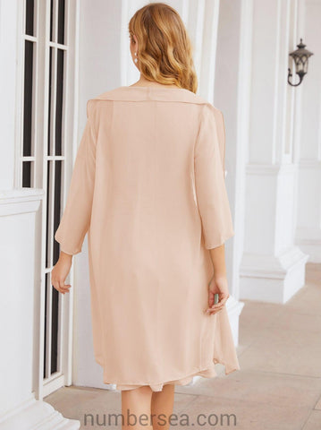 Vestidos de la madre de la novia de Sunderly, vestido de graduación, vestido plisado informal SY28065