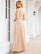 Baoleely Crisscross Halter Bridesmaid Dresses for Party Wedding Evening Prom Maxi Ball Gowns 28053