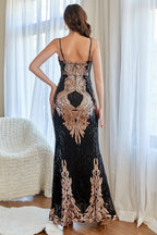 Robe de bal sirène rose à sequins