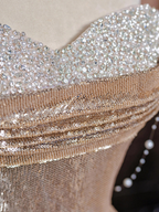Vestido de noche de fiesta con lentejuelas brillantes estilo sirena y escote corazón Y7612