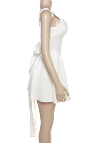 Vestidos de noche sencillos, lisos, sin espalda, con lazo y cuello cuadrado 