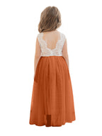 Vestido de niña de las flores de tul y encaje encantado 
