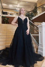 Spaghetti Straps A-Line Prom Dress With Appliques