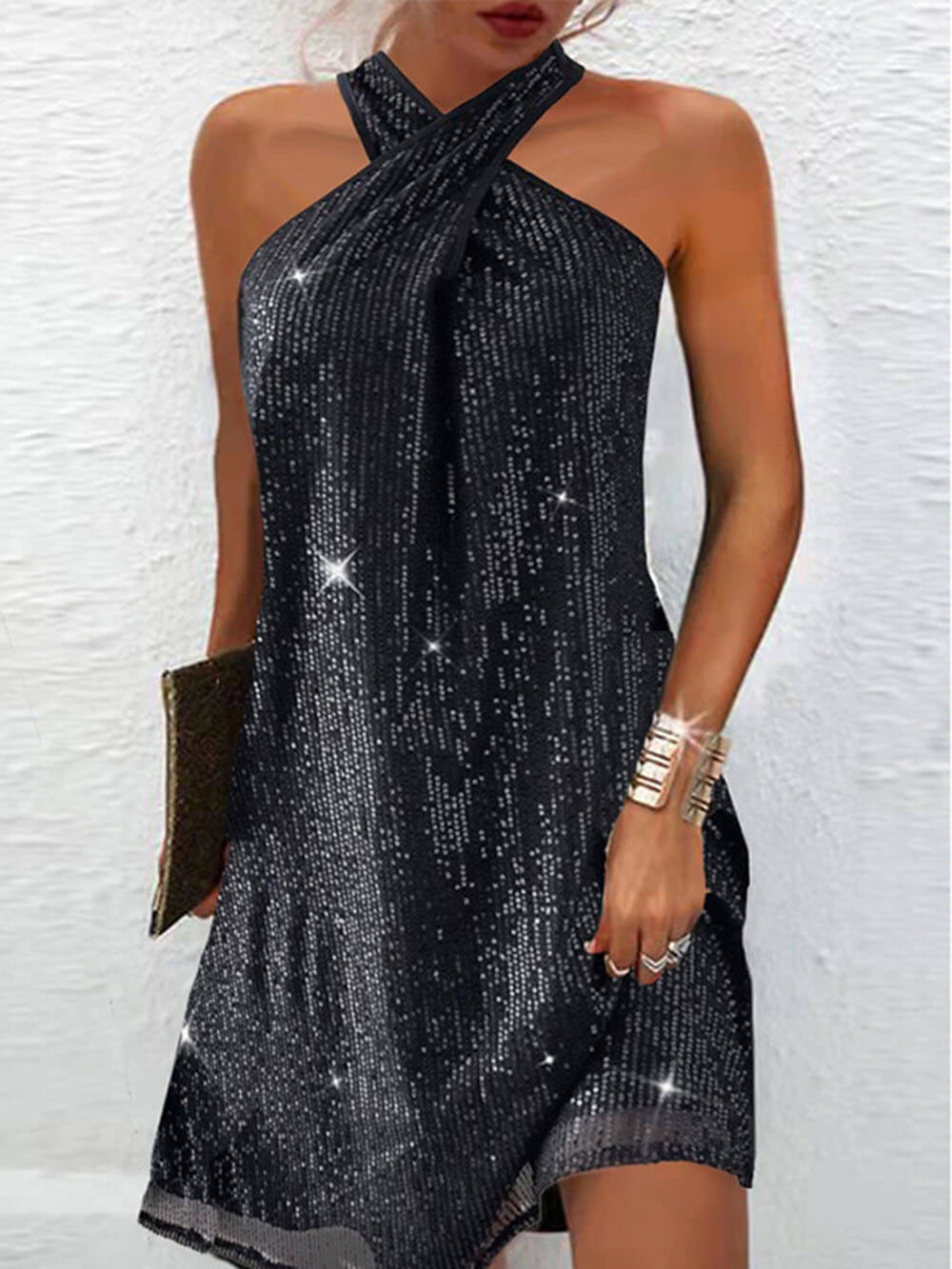 Robe dos nu à paillettes 